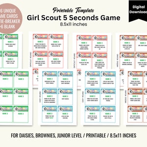 Girl Scout Cookie Games 5 Seconds Game Printable Activity for Daisy ...