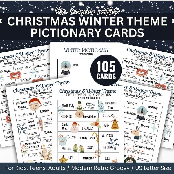 Winter Emoji Pictionary - Etsy