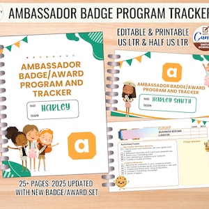 Personalize Ambassador Scout Badge Tracker Editable Award Checklist Requirements Scouting Journey Planner Troop Leader Welcome Gift to Girls