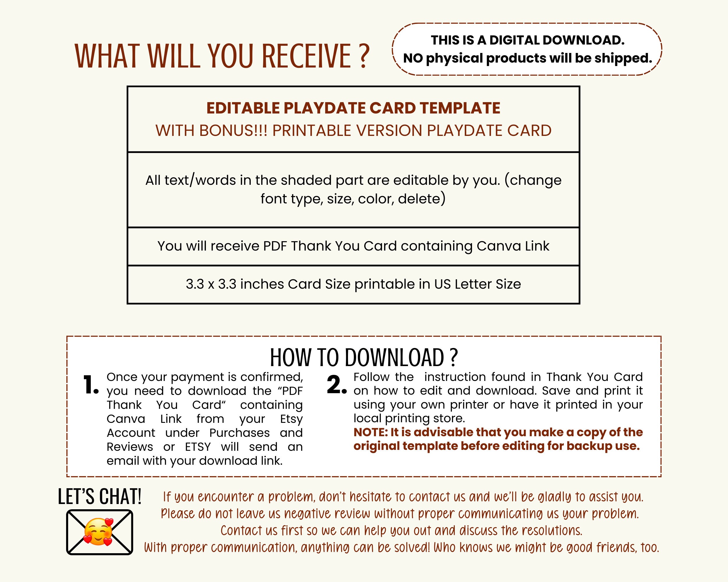Editable Playdate Cards Template Custom Playdate Contact Card for Kids
