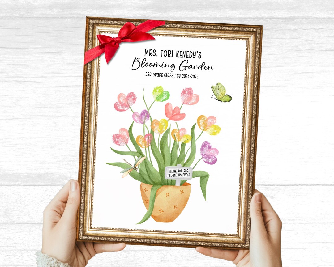 Personalized Teacher Thank You Gift From Student Fingerprint Art ...
