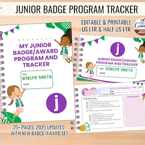 Personalize Junior Scout Badge Tracker Editable Scout Badge Checklist Requirements Girl Scouting Journey Planner Troop Leader Welcome Gift