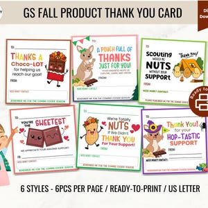 Scout Fall Product Sale Quick Thank You Tag Printable 2026 Fall Treats Appreciation Tag Nuts and Chocolates Gift Tags Ready to Print PDF PNG