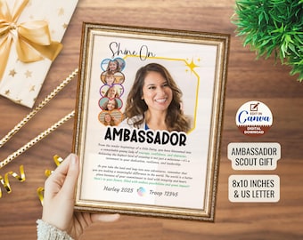 Personalize Scout Bridging Gift Editable Ambassador Milestone Photo Scout Graduation Keepsake DIY Troop Leader Memory Book Any Occasion Gift