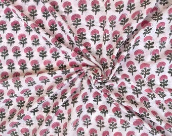 Indian Block Printed Cotton , Hand Made, India Jaipur 100% Cotton Cloth , Fabric by Yard, Dress Making Fabric