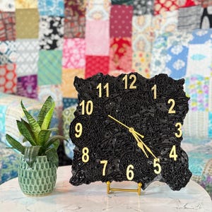 Handcrafted Vintage Wooden Block Clock – Unique Antique Style Wall/Table Decor