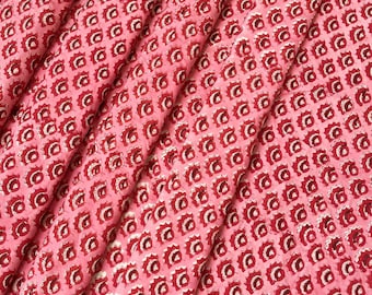 Hand Block Printed Cotton Fabric: Pink Sanganeri Print, Dressmaking Material