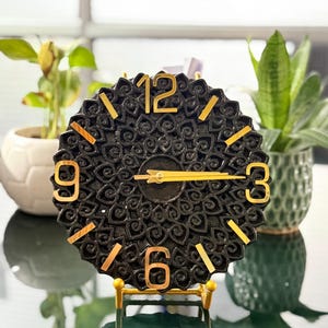 Handcrafted Vintage Wooden Block Clock – Unique Antique Style Wall/Table Decor