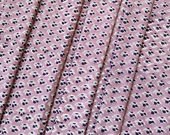 Tela de algodón estampada a mano: Estampado floral, Material de confección cortado a medida