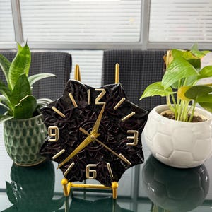 Handcrafted Vintage Wooden Block Clock – Unique Antique Style Wall/Table Decor