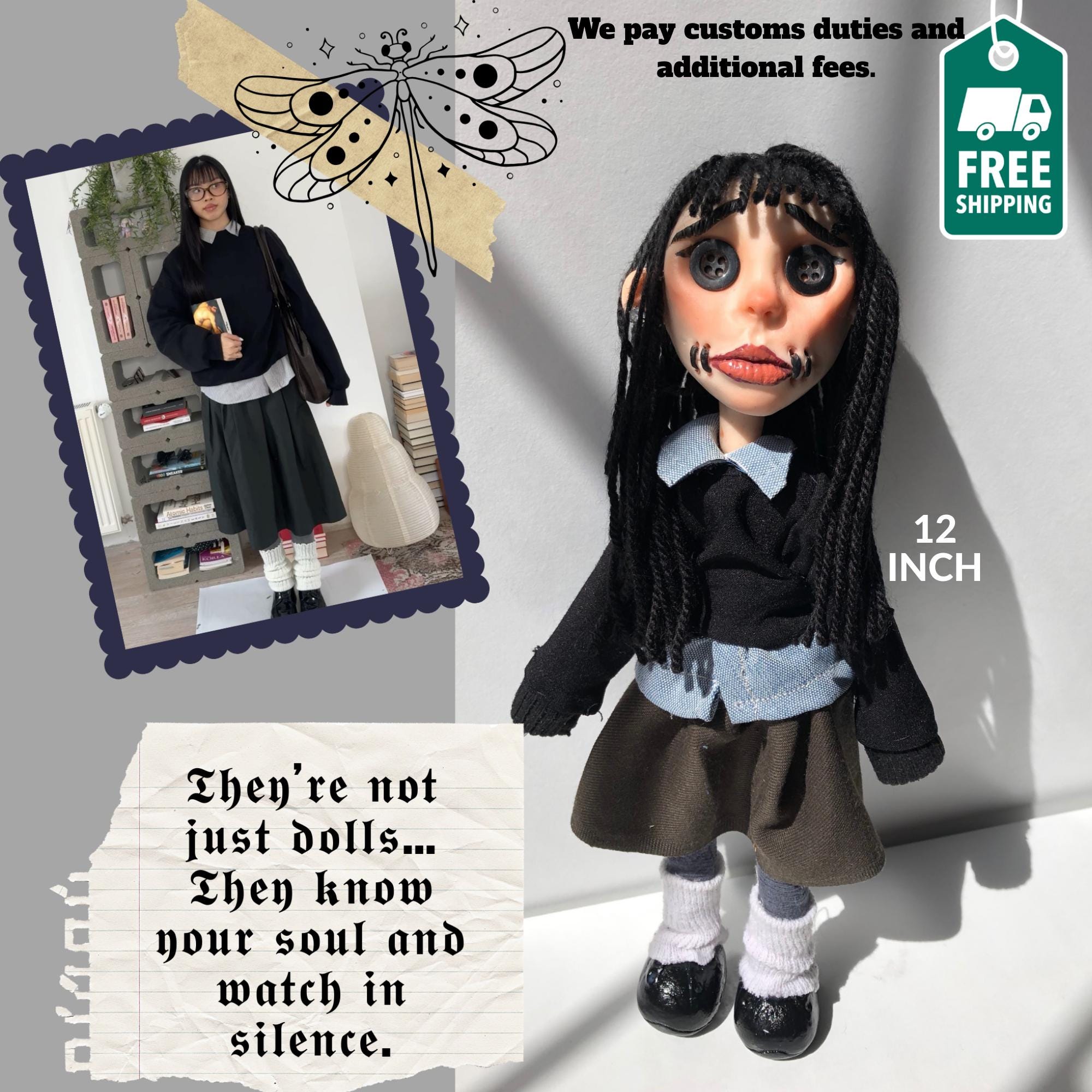 Button eye doll - Etsy 日本