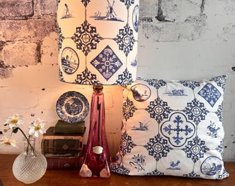 Delft Blue tile lampshade
