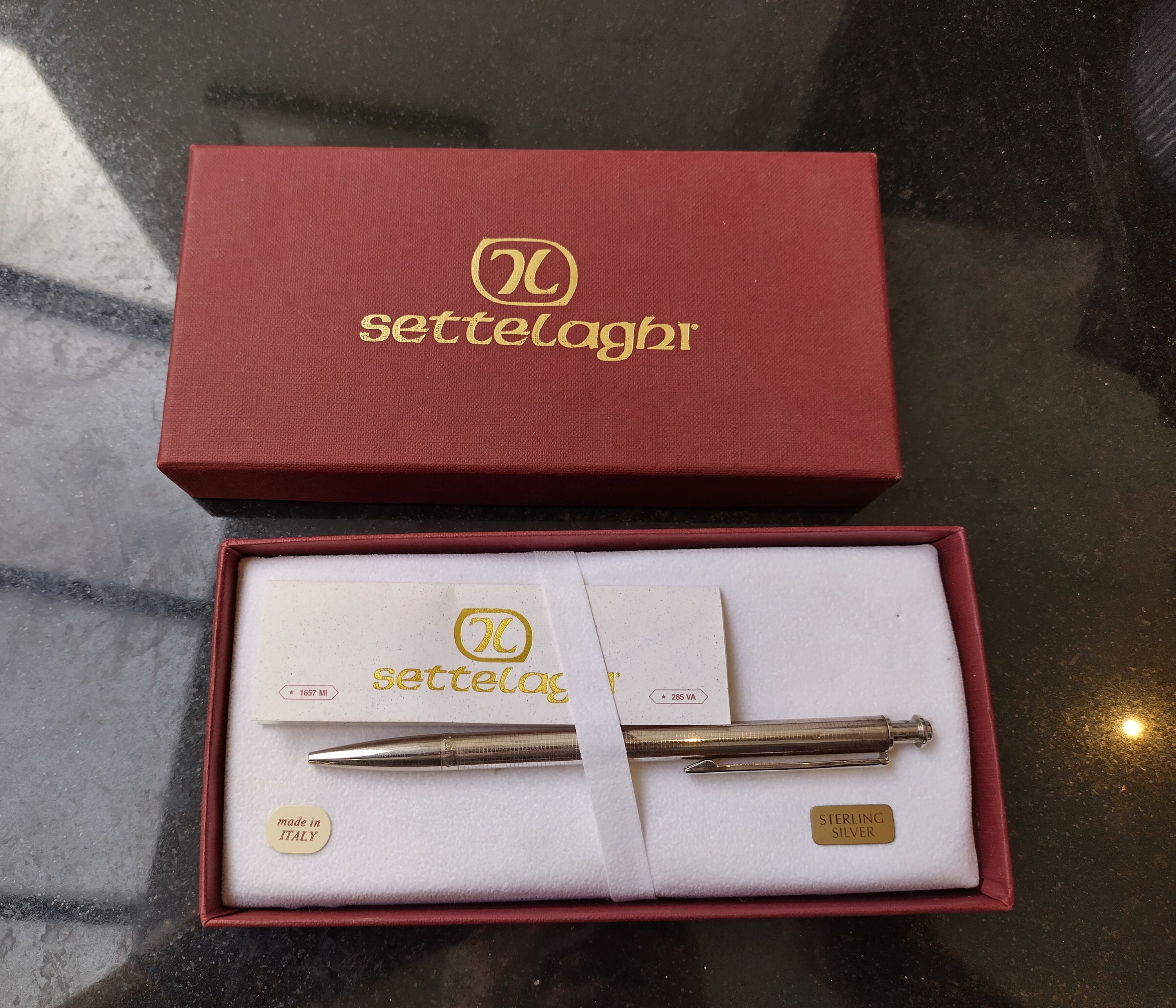 SETTELAGHI Silver Ballpoint Pen, Sterling Silver Pen, Vintage Pen
