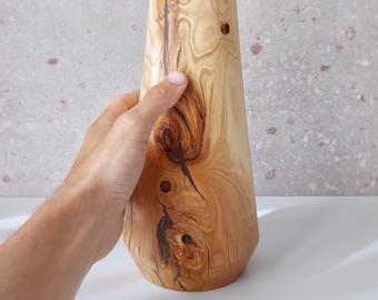 Olive Wood Vase, Decoration Vase, Dry Flower Vase, Unique handmade and high quality Homeware, Natural Wood, Special gift