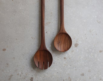 Walnut Serving Spoons for Salad - Homeware