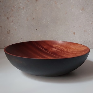 Ebonized Sapele bowl, Fruit bowl or decoration bowl. Unique and handmade bowl. It is a woodturning art piece that can be used. Finished with coconut oil and beeswax, food safe