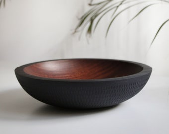 Ebonized Sapele Bowl, Fruit bowl, Decoration bowl, Unique handmade and high quality Homeware, Natural Wood
