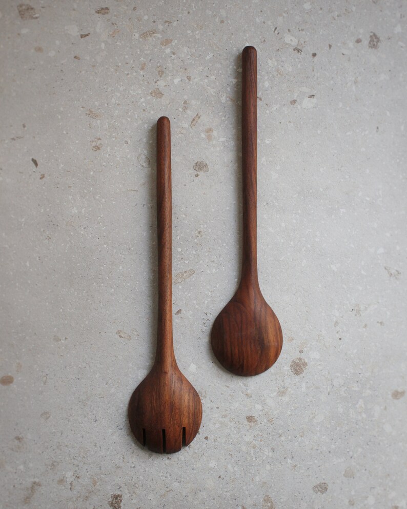 Wooden Serving Utensils Set, Handmade, Natural Wood, Food Safe, Unique and Special Gift image 5