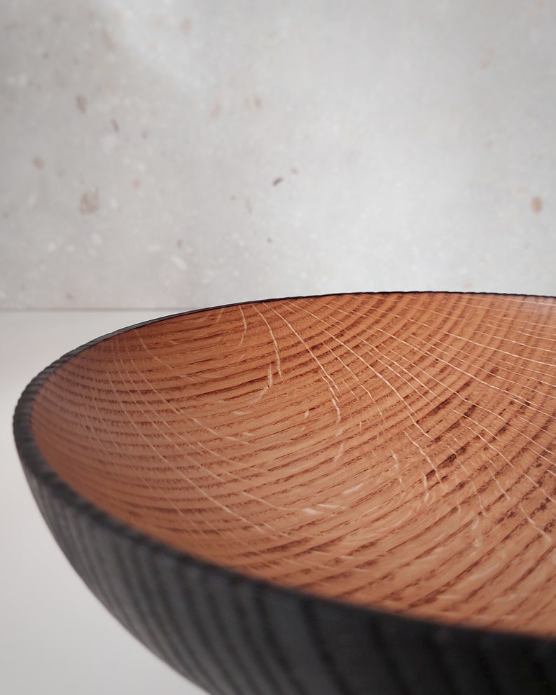 European Oak Wood Bowl, Fruit bowl, Decoration bowl, Unique handmade and high quality Homeware, Anniversary and wedding gift image 7