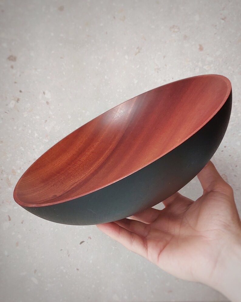 Sapele Salad Wood Bowl, Fruit bowl, Decoration bowl, Unique handmade and high quality Homeware, Natural Wood image 9