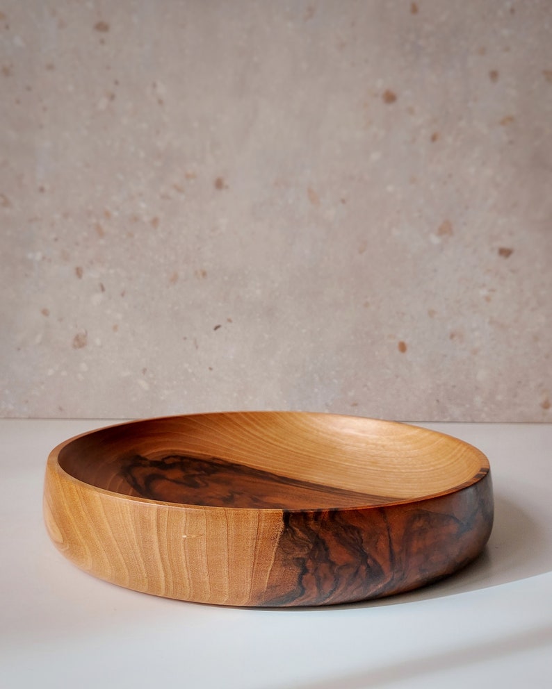 Spanish Walnut Wood Bowl, Fruit bowl, Decoration bowl, Unique handmade and high quality Homeware, Natural Wood image 2