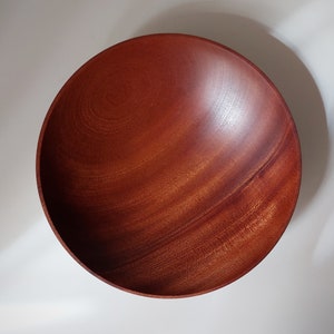 Sapele Salad Wood Bowl, Fruit bowl, Decoration bowl, Unique handmade and high quality Homeware, Natural Wood image 4