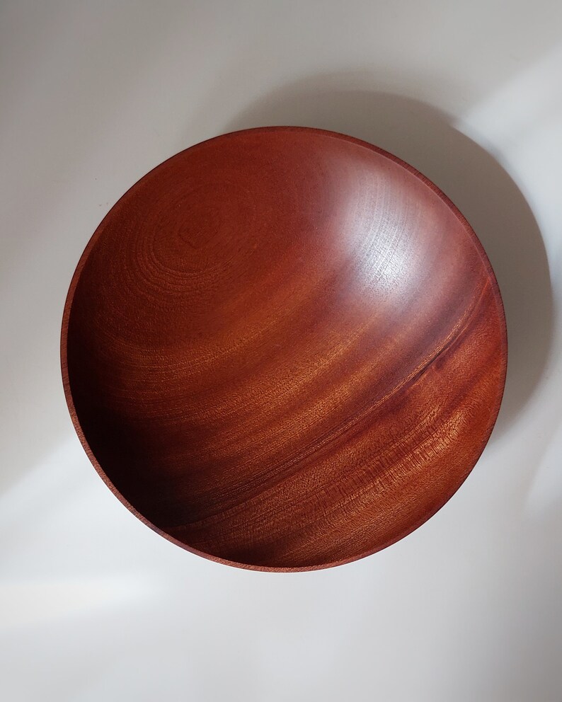 Sapele Salad Wood Bowl, Fruit bowl, Decoration bowl, Unique handmade and high quality Homeware, Natural Wood image 4