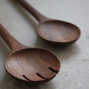 Wooden Serving Utensils Set, Handmade, Natural Wood, Food Safe, Unique and Special Gift image 6