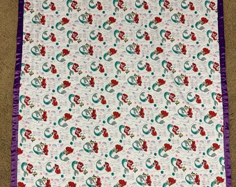 Little Mermaid Baby Blanket 42” x 36”
