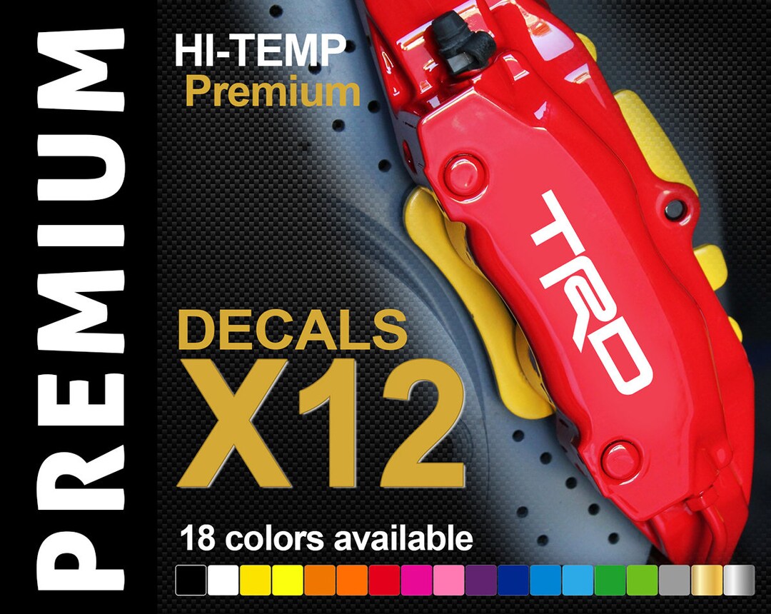 TOYOTA TRD 12 Brake Caliper Stickers HI Temps Premium Etsy
