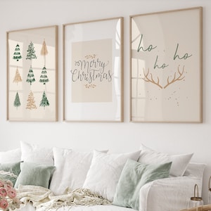 Christmas Printable Gallery Set of 3, Posters for Holiday Decor, Set Of 3 Xmas Art Prints,Christmas Digital Download,Holiday Print,christmas