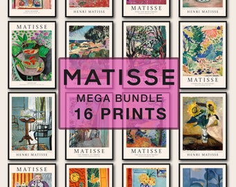 Matisse Print Set of 16, Henri Matisse Mega Bundle, Modern Painting, Mid Century Wall Art, High Quality Printable Poster, Famous Paintings