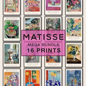 Matisse Print Set of 16, Henri Matisse Mega Bundle, Modern Painting, Mid Century Wall Art, High Quality Printable Poster, Famous Paintings