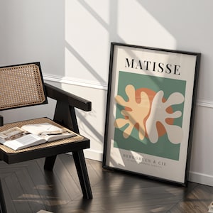 Sage Green Matisse Wall Art Print Matisse Cutouts henri matisse print Trendy Aesthetic Matisse Poster mid century modern decor Abstract