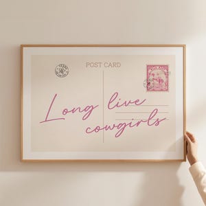 Es lebe Cowgirls Druck Western Vintage Postkarte Poster Land Bar Warenkorb Dekor Horizontale niedliche Wohnung ästhetische girly Wohnheim Dekor digital