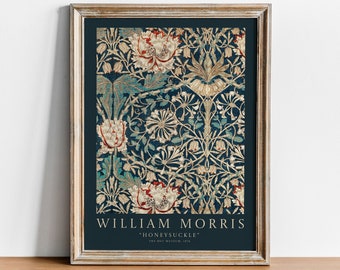 William Morris Printable Wall Art, Botanical Vintage Print, Dark William Morris Posters, Floral Decor, William Morris Art Print, Digital Art