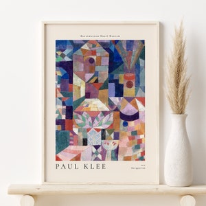 Póster de arte abstracto vintage con impresión de Paul Klee, impresión de arte vintage famosa con paisaje abstracto, arte de pared retro imprimible de Paul Klee, impresión de bellas artes