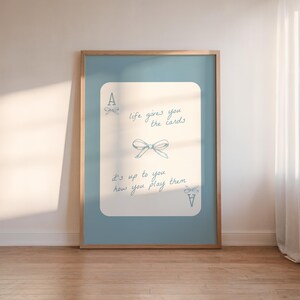 Trendy Blue Bows Wall Art Gallery Set of 3, Coastal Cowgirl Boots, coquette room decor, Girly Wall Art, lucky you wall art, preppy poster image 4