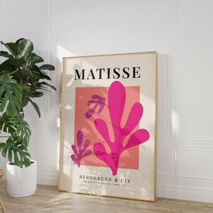 MODERN GALLERIVÄGG Set med 6 väggkonsttryck, studentrumsdekor för flickor, set med 6 tryck, alla hjärtans dag-tryckbart, alla hjärtans dag-dekor, Pink Matisse bild 8