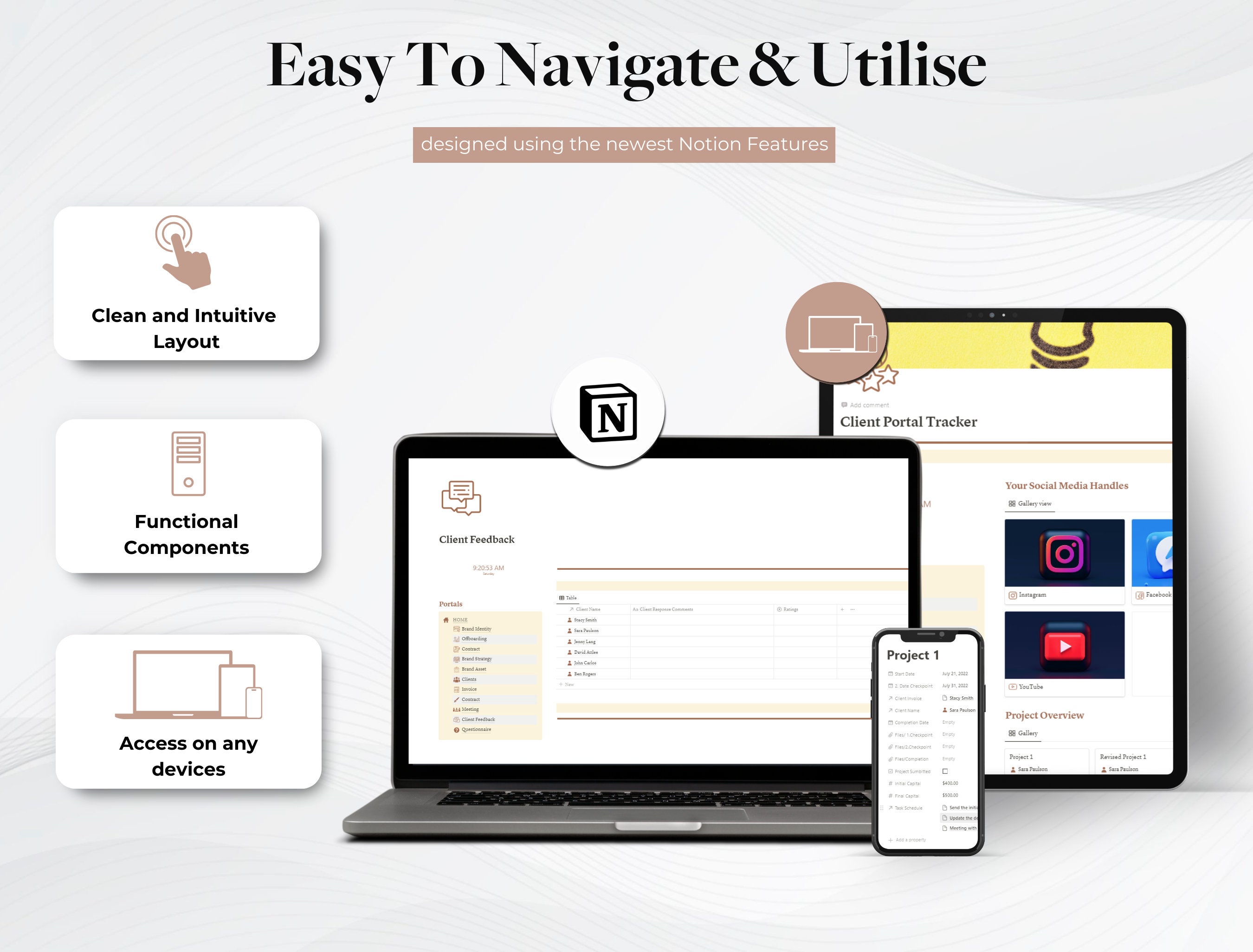 Notion Template Client Portal,project Planner,client Dashboard Project ...