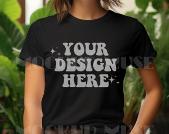 Black Gildan 5000 Mockup Gildan Black TShirt Mockup Crewneck Mock Black Tee Mockup Black Shirt Mock Up Gildan 5000 Black Crewneck Mock Ups