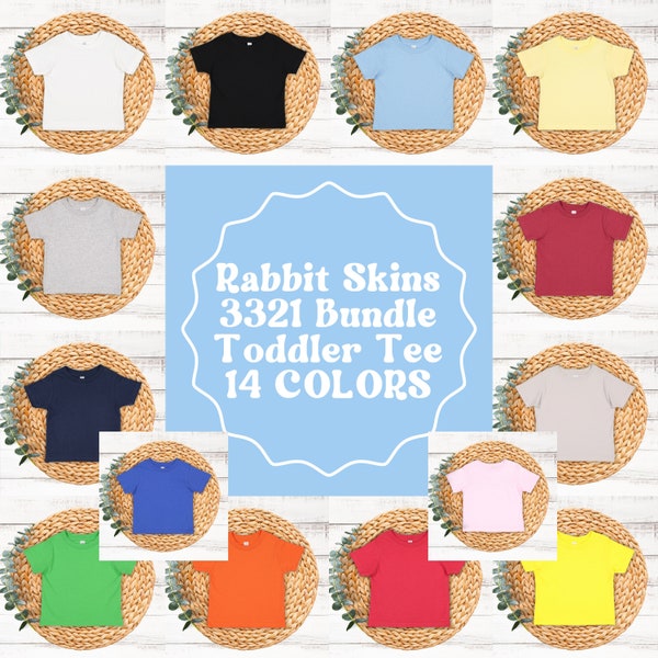 Rabbit Skins 3321 Toddler Fine Jersey Tee Mockup Bundle, 3321 Mockup Bundle, Rabbit Skins Mock up Bundle, Boho Baby Mockups, Toddler Shirts