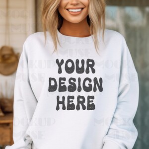 Comfort Colors 1566 White Mockup Comfort Colors White Crewneck Mock Up Comfort Colors Sweatshirt Mockup CC1566 White Sweatshirt Mockup 1566
