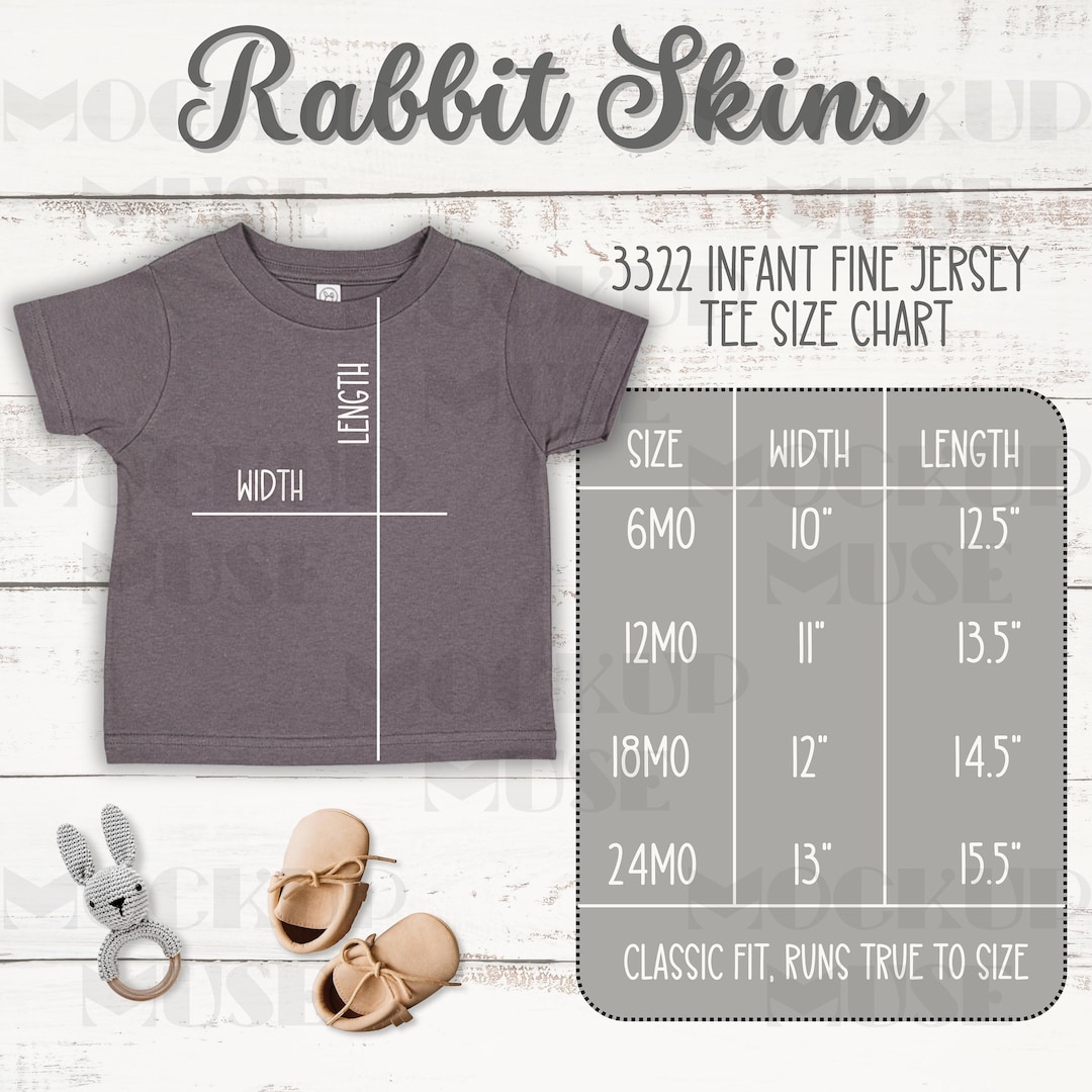 Rabbit Skins 3322 Size Chart Infant Tshirt Size Guide Rabbit Etsy