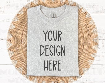 Gildan 5000 Sport Grey Mockup Camiseta doblada Mockup Gildan 5000 Mockup Sport Gray Camiseta doblada Mockup Boho Mock up Camiseta Mockup Bundle Flatlay