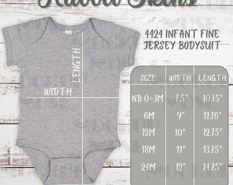 Rabbit Skins 4424 Size Chart Infant Bodysuit Sizing Guide Rabbit Skins Bodysuit Baby Size Chart Rabbit Skins Infant Mockup Baby Size Chart