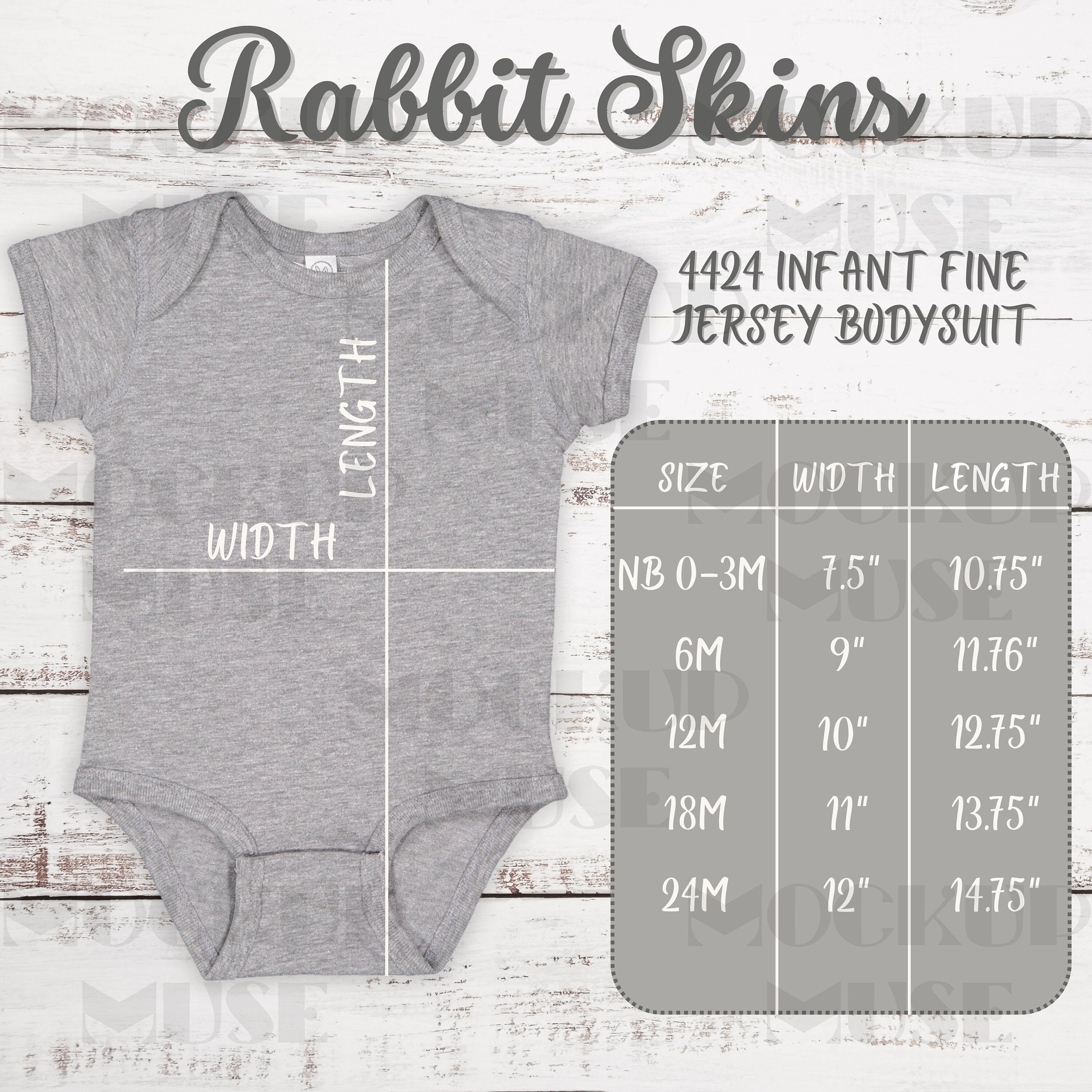 Rabbit Skins 4424 Size Chart Infant Bodysuit Sizing Guide Rabbit Skins