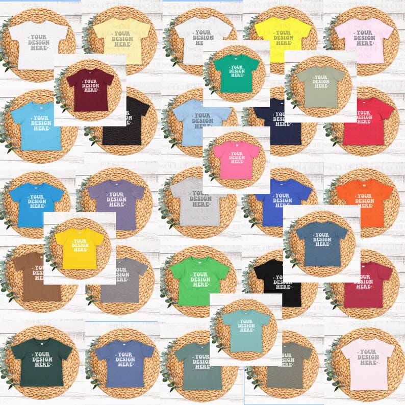 Rabbit Skins 3321 Toddler Fine Jersey Tee Mockup Bundle, 3321 Mockup ...