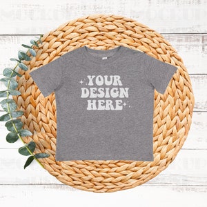 Granite Heather Rabbit Skins 3321 Mockup Toddler Fine Jersey Tee Mockup 3321 Mockup Bundle Rabbit Skins Mock Boho Baby Mockups Toddler Shirt