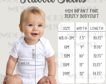 Rabbit Skins 4424 Size Chart Infant Bodysuit Sizing Guide Rabbit Skins Bodysuit Baby Size Chart Rabbit Skins Infant Mockup Baby Size Chart